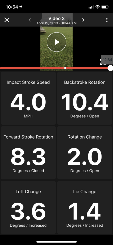 Blast Motion swing metrics on app